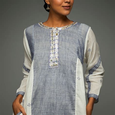 Kiara Jamdani Sky Blue Dress – TWL22