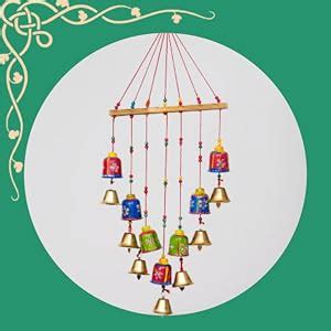 Dinine Craft® Handicraft Hand Painted Wooden Wind Chimes Multicolor for ...
