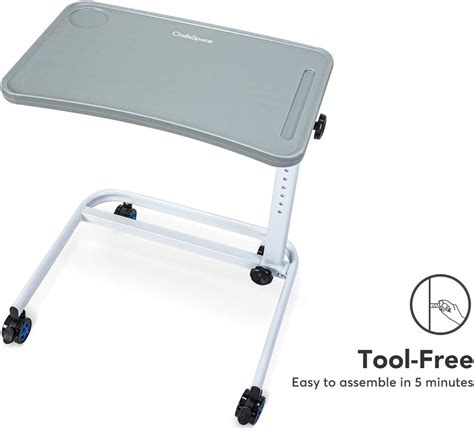 Buy OasisSpace Overbed Table, Hospital Bed Table with Holder ...