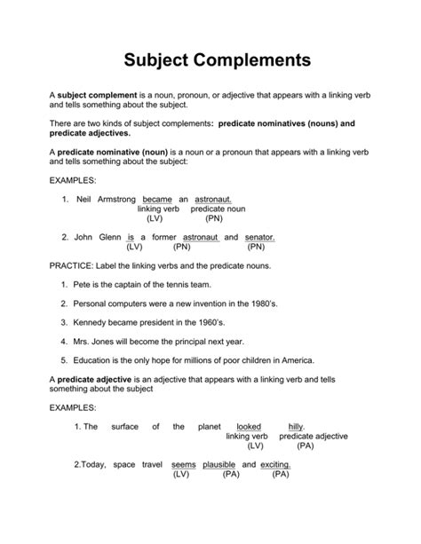 What Is a Subject Complement 的图像结果