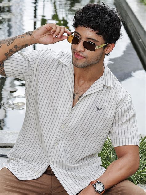Grey Striped Linen Shirt – P E R C H
