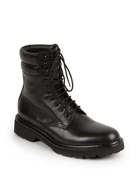 Lyst - Saint Laurent Trekker 25 Leather Lace-up Boots in Black for Men
