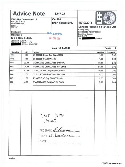 Local Trade Advice Note 的图像结果