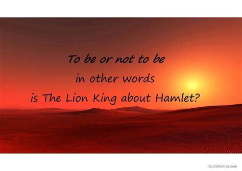 Hamlet and the Lion King: English ESL powerpoints