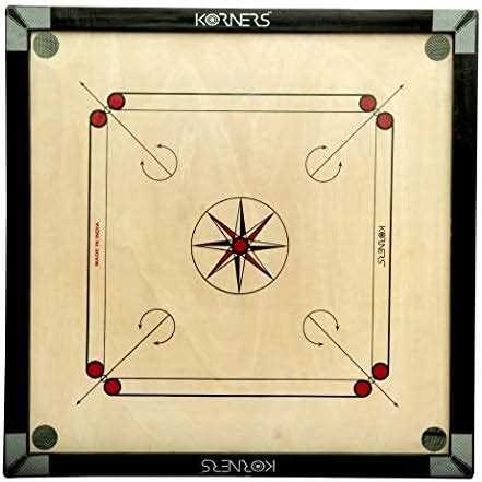 Buy KORNERS Carrom Board with Striker, Coins and Powder, Multicolor ...
