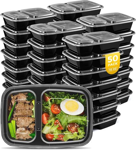 Amazon.com: Glotoch 50 Pack 32OZ Meal Prep Container Microwave Safe ...