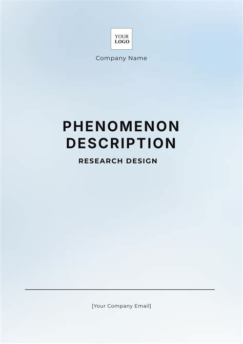 Free Phenomenon Description Research Design Template to Edit Online