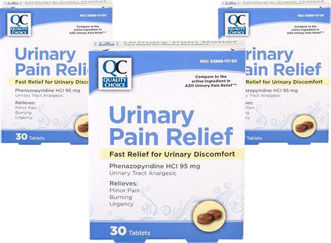 Quality Choice Tabletas estándar para aliviar el dolor urinario, 30 unidades cada una en ...