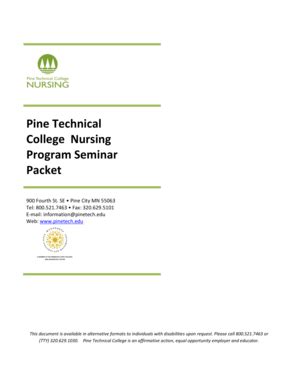 Fillable Online pinetech Pine Technical College Nursing Program Seminar ...