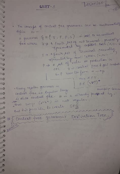 TAFL Unit-3 (BAS404) - Handwritten Lecture Notes on Context-Free ...