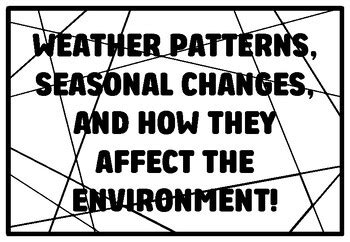 WEATHER PATTERNS, SEASONAL CHANGES, AND HOW THEY AFFECT THE ENVIRONMENT ...