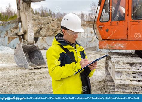 Man Geologist or Mining Engineer at Work Stock Image - Image of foreman ...