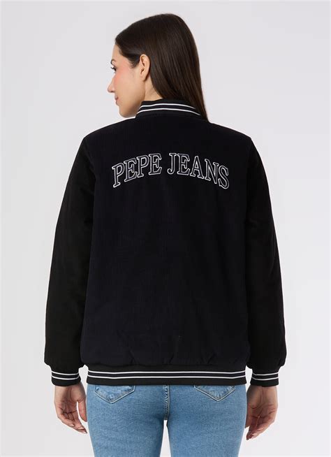 Women Navy Regular Fit Varsity Jacket | Pepe Jeans India