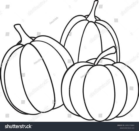 Group Halloween Pumpkins Outline Vector Stock Vector (Royalty Free ...