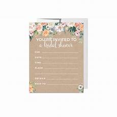 Coral Wedding Shower Invitations by Coral Kraft Brown Rustic Floral Garden Wedding Coral Wedding Shower Invitations