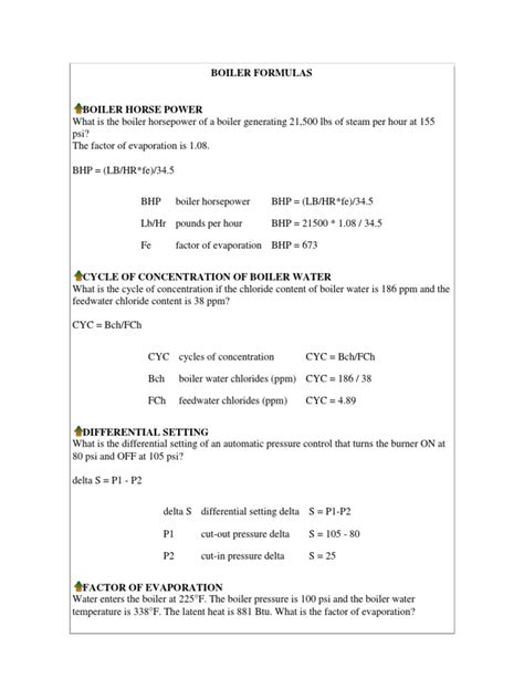 Image result for Boiler Tutorial Formulas