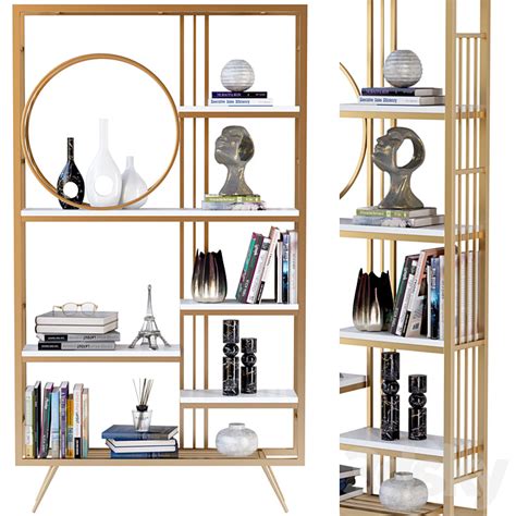 Rack with decor books and figurines 3DS Max Model 3D Model Free Downlo ...