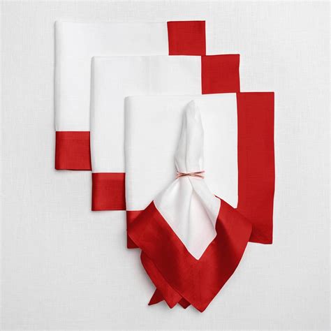 Amazon.com: Solino Home Linen Napkins Set of 4-100% Pure Linen Red and ...