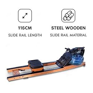 PowerMax Fitness RWC-2000 Water Rowing Machine with Digital Display for ...