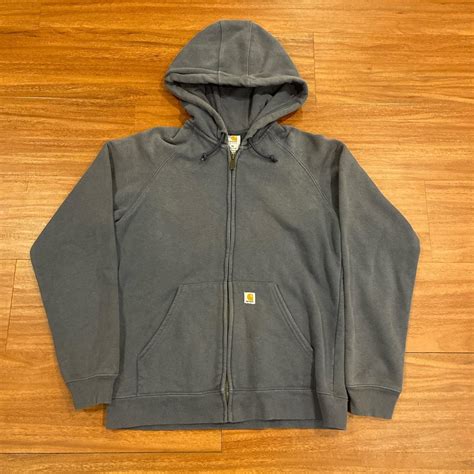 Carhartt zip up hoodie Woman’s Size medium 18x24 - Depop