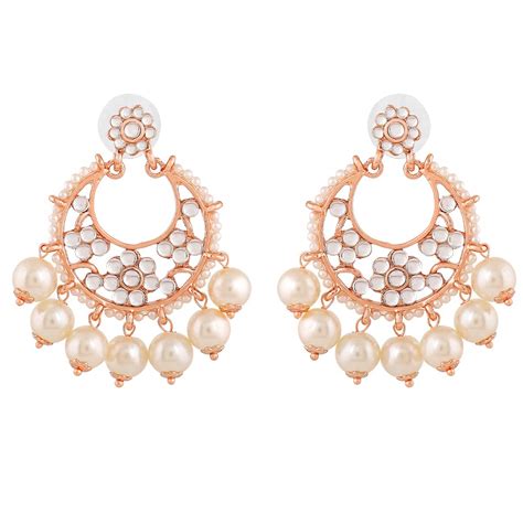 Buy Estele Rose Gold Plated Beautiful Floral Designer Earrings ...