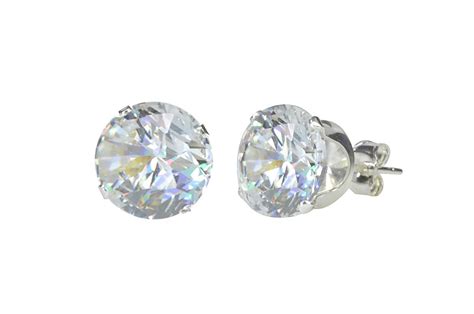 14k Yellow Gold Stud Earrings Cubic Zirconia Bezel Set | Jewelryland.com