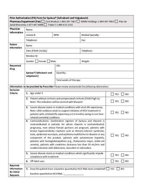 Fillable Online Epclusa: Prior Authorization Form Fax Email Print ...
