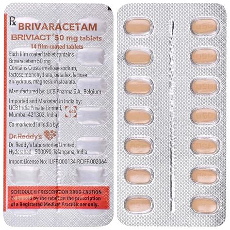 Briviact 50mg - Strip of 14 Tablets : Amazon.in: Health & Personal Care