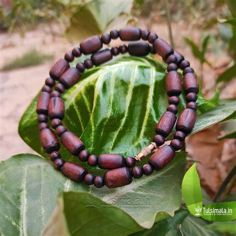 One Round Tulsi Kanthi Mala Beautiful Design 7mm Bead Size - Tulsi Mala