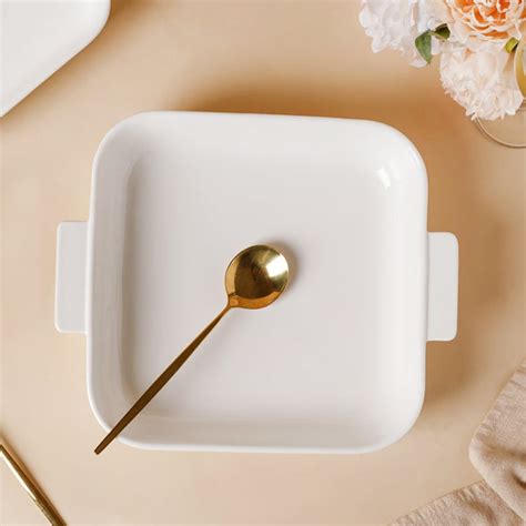 Serena Lily White Ceramic Baking Plate Large Online - Premium Baking ...