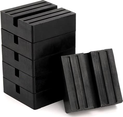 Yesland 6 Pack Universal Floor Jack Rubber Pad - Square Slotted Frame ...