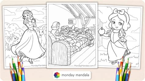 Disney Princess Coloring Pages Snow White Snow White Coloring Etsy