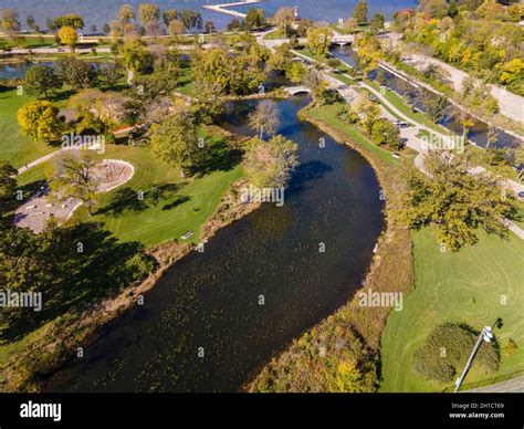 Aerial photograph of the Tenney Park, Madison, Wisconsin, USA Stock ...