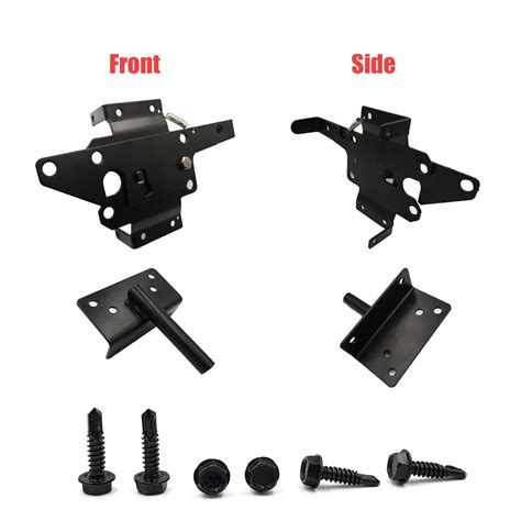 Buy LAJIAOZ Heavy Duty Fence Self Locking Gate Latch Black Finishing ...