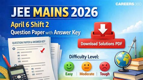 JEE Main 2026 April 6 Shift 2 Question Paper with Answer Key (Out ...
