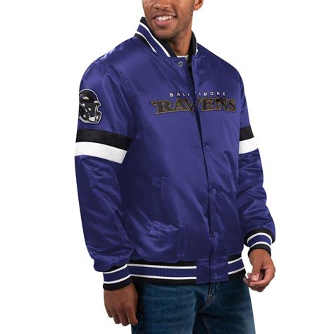 STARTER Baltimore Ravens Home Game Satin Full-snap Varsity Jacket ...