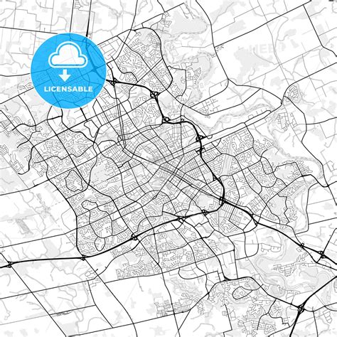 Vector PDF map of Kitchener, Canada - HEBSTREITS