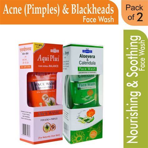HAPDCO Pack of Aqui Plus + Aloevera And Calendula combo Face Wash ...