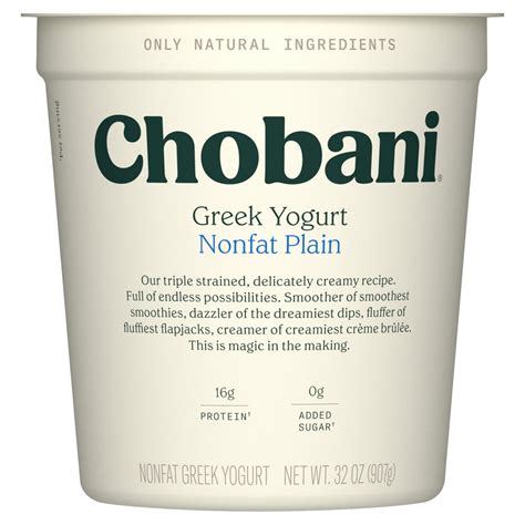 Chobani Nonfat Plain Greek Yogurt, 32 oz - Fairway