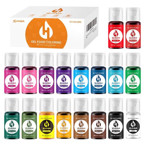 Amazon.com : Gel Food Coloring 18 Colors x 0.45 oz Concentrated Gel ...