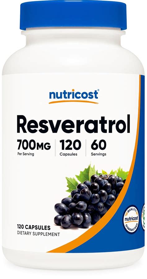 Nutricost Resveratrol 700 mg, 120 Capsules 60 serving - Vegan, Gluten ...