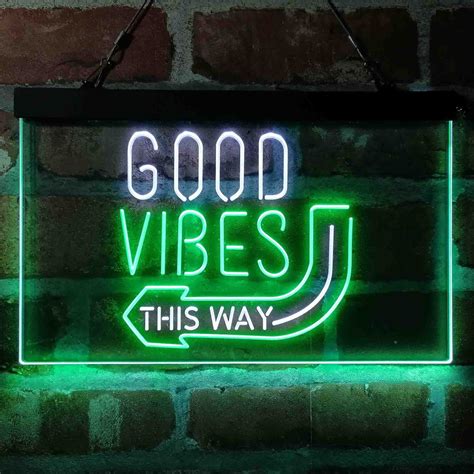 Buy Good Vibes Arrow This Way Dual Color LED Neon Sign St6-i4059 Online ...