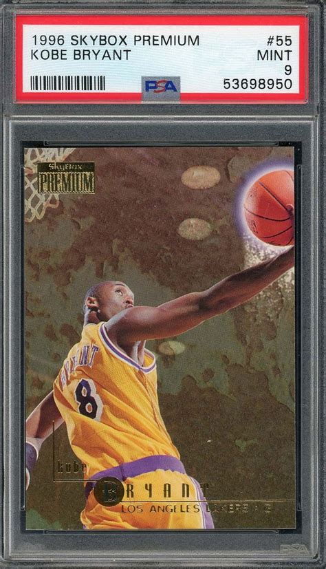 Kobe Bryant 1996 Skybox Premium Basketball Rookie Card #55 Graded PSA 9 ...