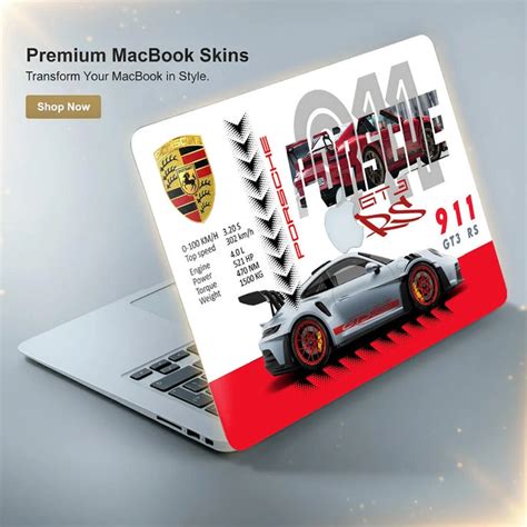 Porsche GT3 RS Racing Red Laptop Skin for MacBook | Buy Online Now ...