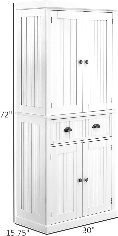 Buy HOMCOM 72 Traditional Freestanding Kitchen Pantry Cabinet Cupboard ...