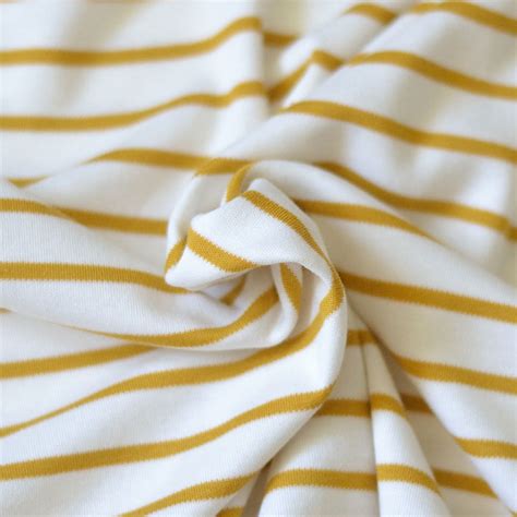 Tissu marinière Bio | jaune moutarde - A&A Patrons