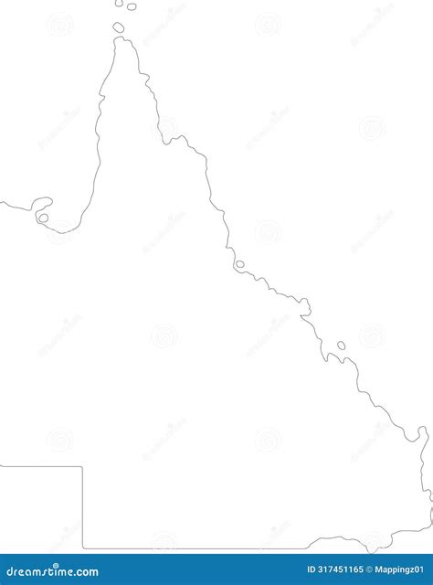 Queensland Australia Outline Map Stock Vector - Illustration of icon, transparent: 317451165