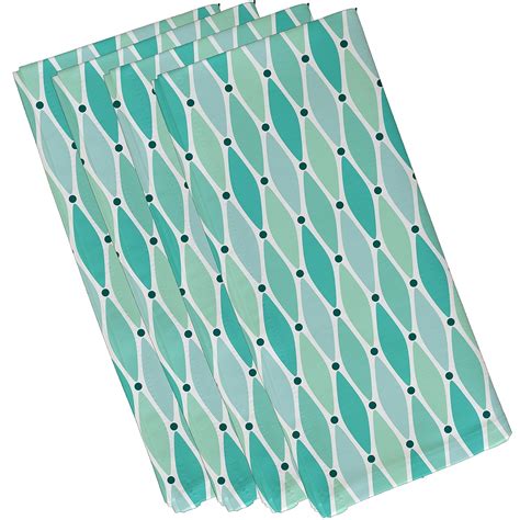 E by design Wavy, Geometric Print Napkin, 19 x 19", Aqua : Amazon.in ...