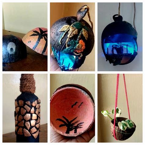 Image result for Decorative Items Using Coconut Shell