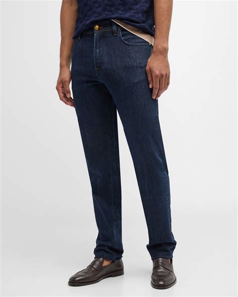 Stefano Ricci Men's Straight-Leg Dark Wash Denim Jeans | Neiman Marcus